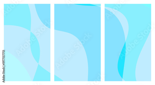 Abstract Blue Geometric Shapes Overlaying Background.