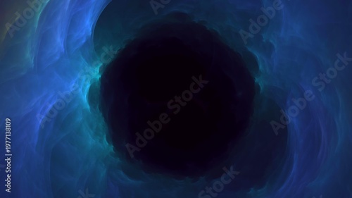 3d rendering illustration of Vibrant abstract background featuring flowing blue neon light waves with glowing energy effects