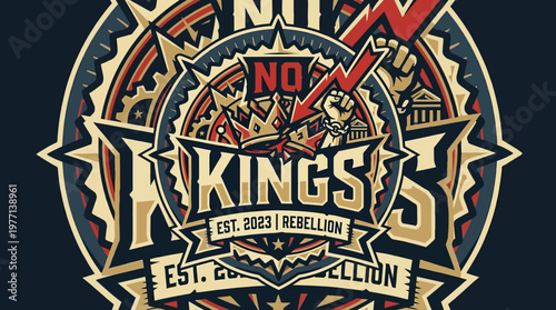 No Kings Rebellion Emblem Design