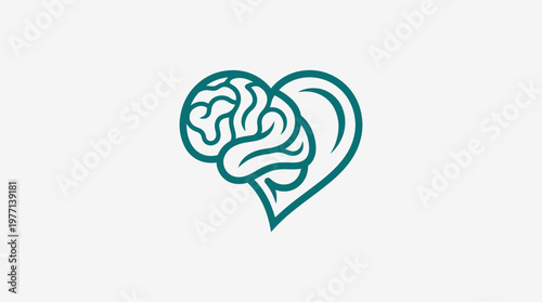 Brain and Heart Icon Representing Mental Health and Wellbeing