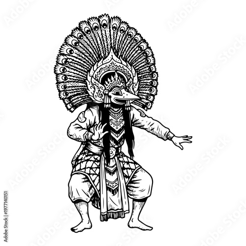 Two professional boxers fighting inside a boxing ring in clean minimalist line art style