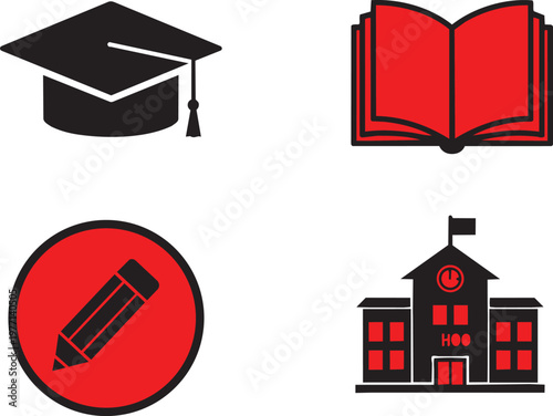 Red and black of traffic signs and a parking meter with prohibition and no parking symbols prohibition sign