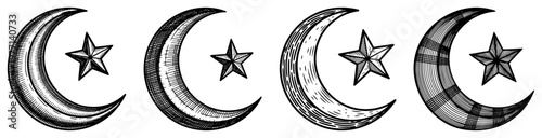 Storm clouds with lightning bolts surrounding a central heart symbol in vector line art