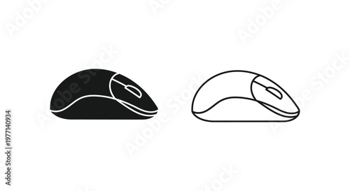Ergonomic Wireless Mouse Design Comparison Vector