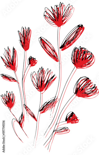 vector set of flowers
