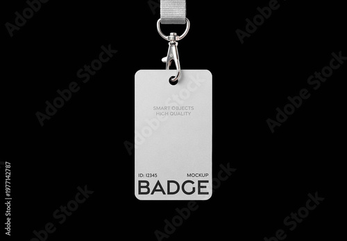 Hanging ID Badge Mockup with Lanyard