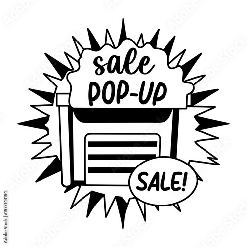 A glyph sticker of garage sale 