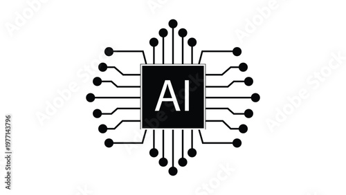 Artificial intelligence icon design emblem Vector Image