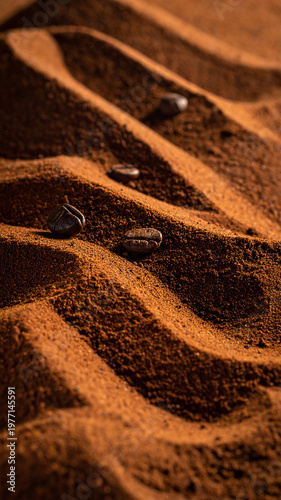 close-up ground coffee