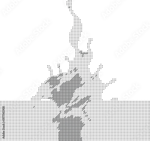 Abstract Splash Pixelated Bitmap Halftone Dotted Dither Effect Background Texture Pattern Graphic Design Element