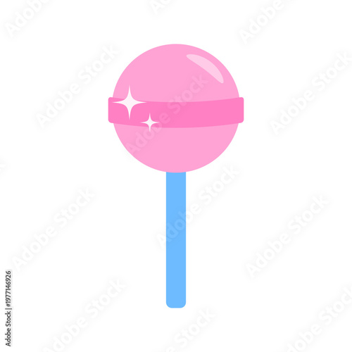 Candy pop vector art for birthday themes with y2k style featuring. Lollipop icon and chupa stick design for posters or events sweet. Heart party element with cute girl and old chups sticker.
