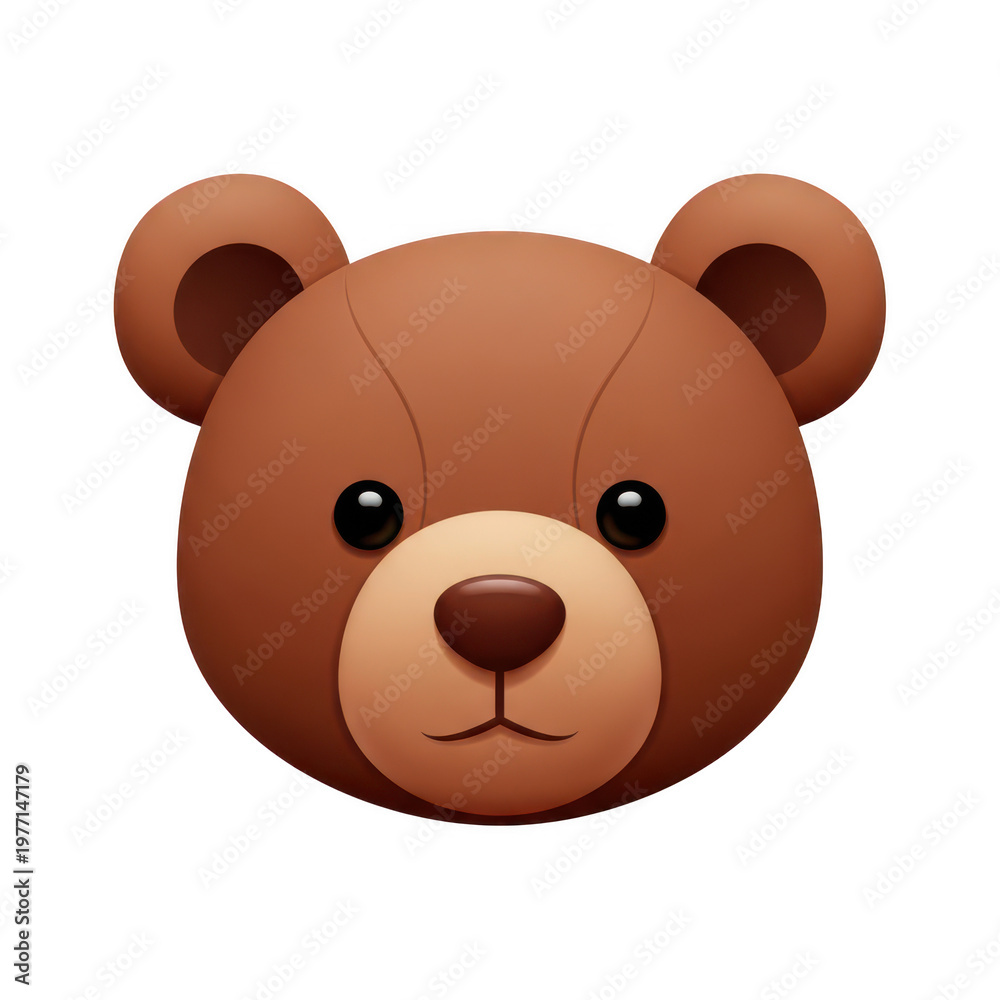 Fototapeta premium A cute brown teddy bear head on transparent background
