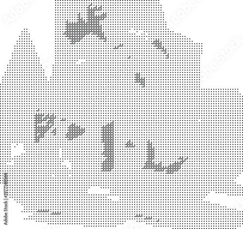 Abstract Dither Pixelated Bitmap Halftone Dotted Pattern Texture Background Graphic Design Overlay Element Vector