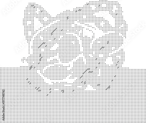 Halftone Dither Pixelated Bitmap Dotted Vector Texture Background Overlay Pattern Graphic Design Element Abstract Retro Grunge