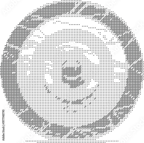 Halftone Dither Pixelated Bitmap Dotted Circle Pattern Texture Background Overlay Graphic Design Element Abstract Vector