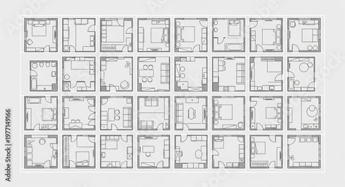 Architectural Plans Grid Layout Design.