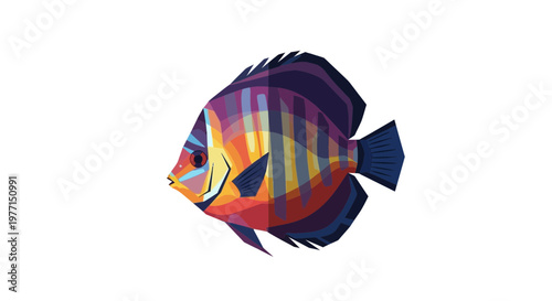 Colorful Abstract Fish Illustration - Vibrant Aquatic Creature Art