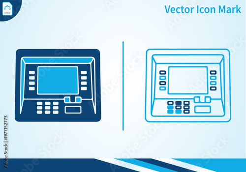 Atm machine icons graphic design vector elements.