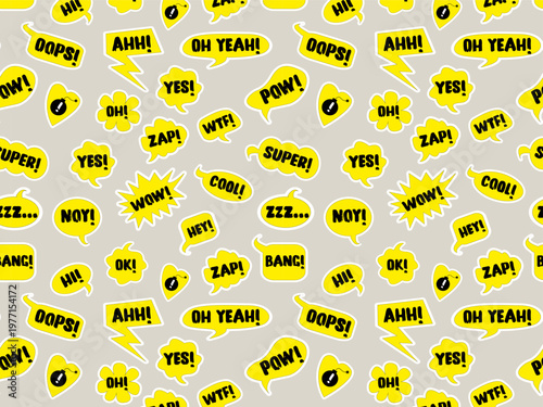 comic stickers pattern