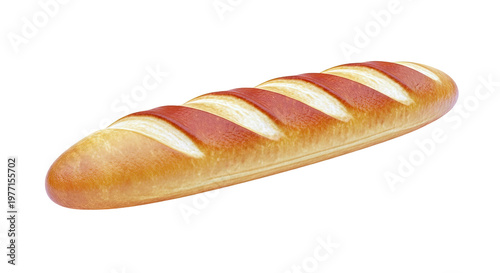 Freshly Baked Baguette Bread on a White Background