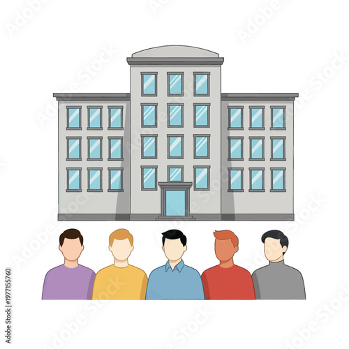 Building with People Vector Icon