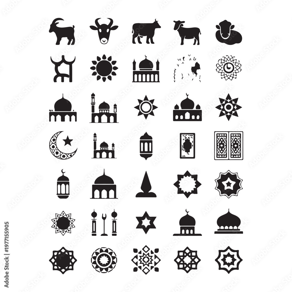 Fototapeta premium Black and white of animals and bear bird bull camel