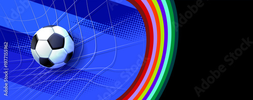 Football Tournament Banner with Vibrant Colors and Speed Effect