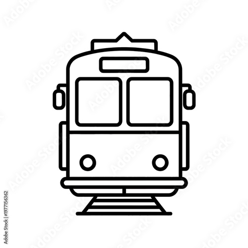 Train Front View Line Icon