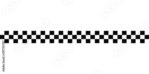 Black and white checkered rectangular frame. Square racing checkerboard pattern. Chessboard geometric pattern. Rally checkerboard pattern. Finish racing frame. Vector illustration on white background