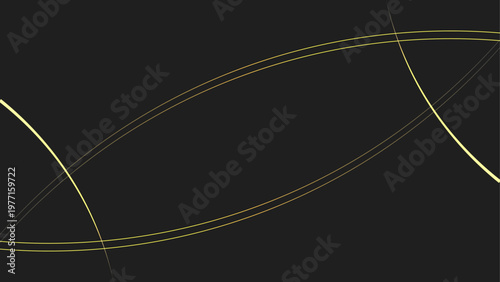 Minimalist Curved Golden Lines on Dark Background for Luxurious Modern Design with Editable Stroke