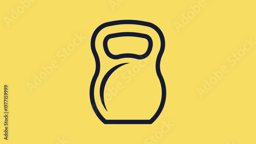 Kettlebell Fitness Weight Training Icon.