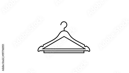 Simple black clothing hanger icon.