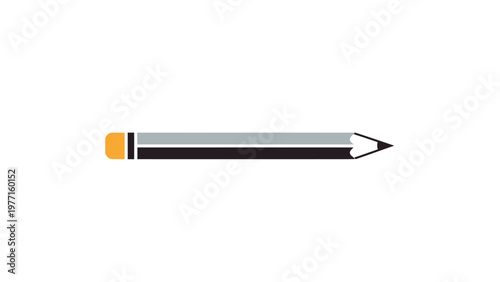 Pencil with Yellow Eraser and Pointed Tip.