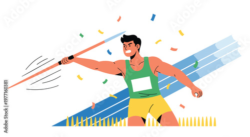 Athletic runner, sports icon, vector sprint, track and field