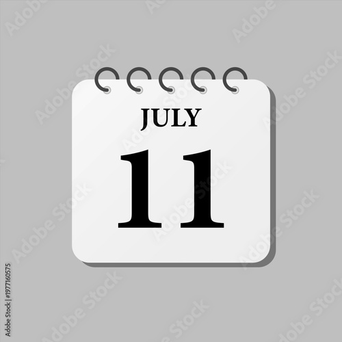 Icon page calendar day - 11 July