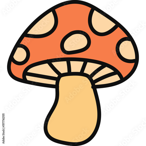 Cute Hand Drawn Mushroom Illustration
