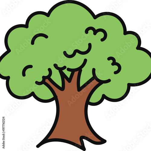 Cute Hand Drawn Cartoon Tree Illustration