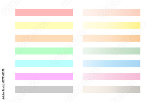 Rayas de color pastel, subrayados y marcadores en degradado