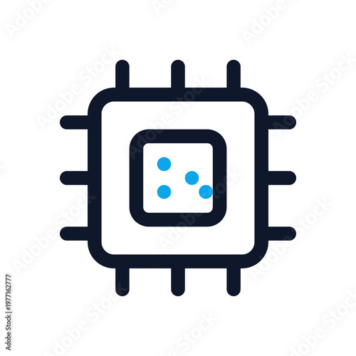 Microchip, circuit board, electronic component, technology icon