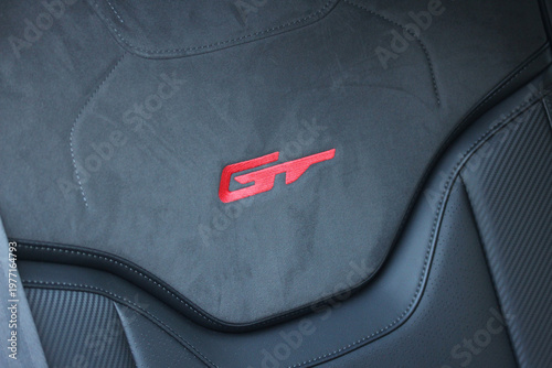 GT embroidering on a sporty new vehicle seat