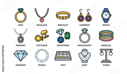 Assorted jewelry collection: rings, necklaces, bracelets, earrings, watches