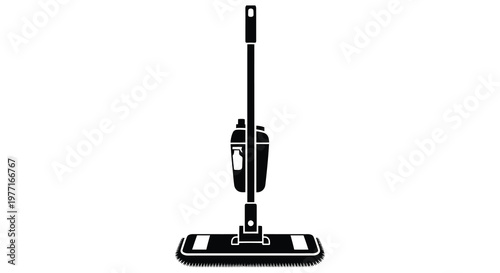 Black spray mop illustration against a white background a clean design silhouette