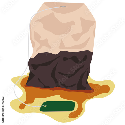 used tea bag, tea bag waste.
