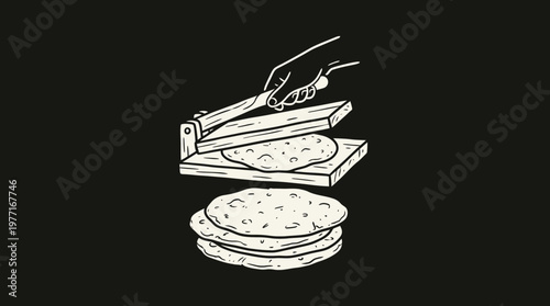 Making Tortillas Hand Press and Stacked Flatbreads