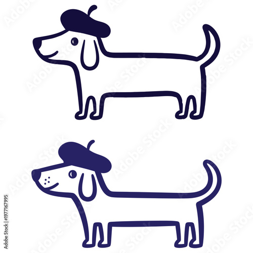 Charming dachshund duo a whimsical illustration of two dogs in berets