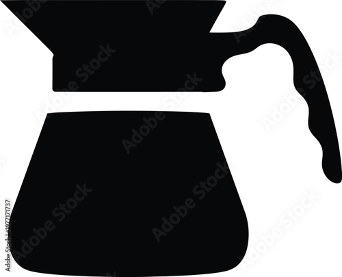 Silhouette of a coffee maker with a handle and spout vector illustration