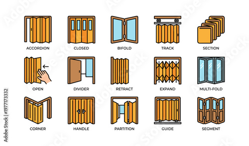 Types of folding doors: accordion, bifold, expand, and retract designs