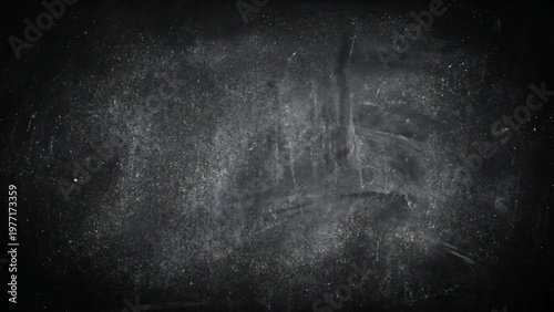 Smudged white powder on dark scratched surface with small white spots and smears everywhere  grunge texture