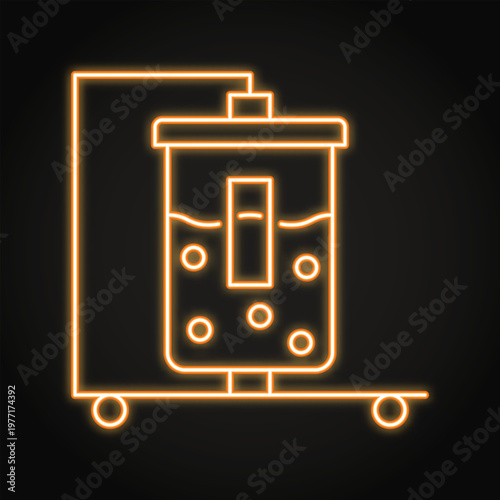 Biosynthesis and fermentation tank neon icon