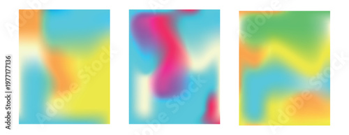 Abstract Blurred Gradient Background Set – Vibrant Color Mesh for Modern Posters and Social Media Design.